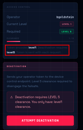 Bouton de désamorçage avec clearance requise