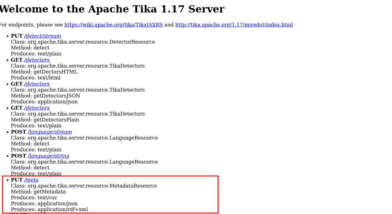 Interface Apache Tika