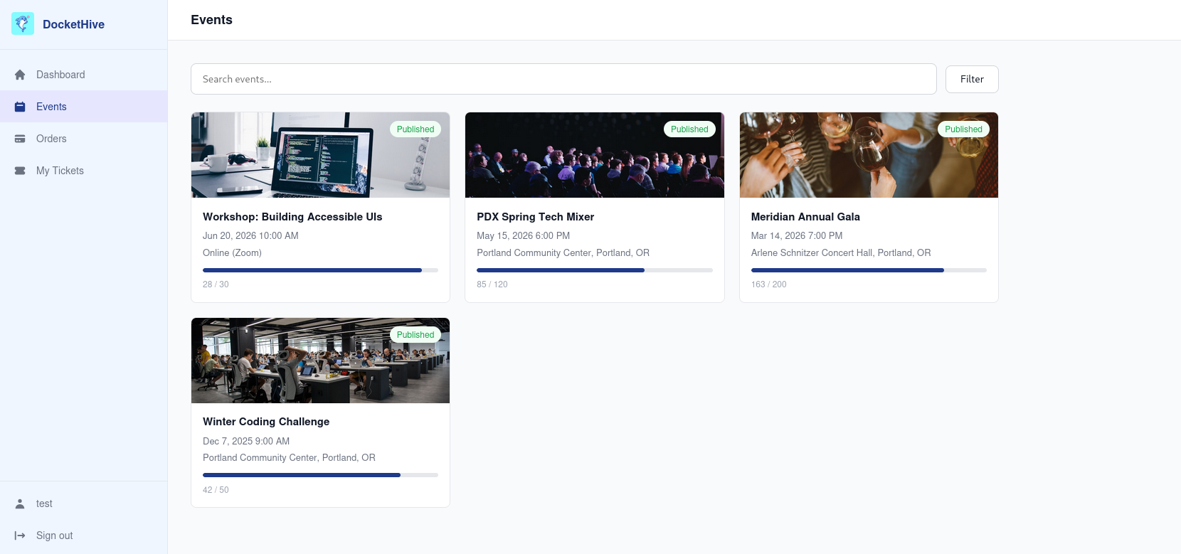 Page events