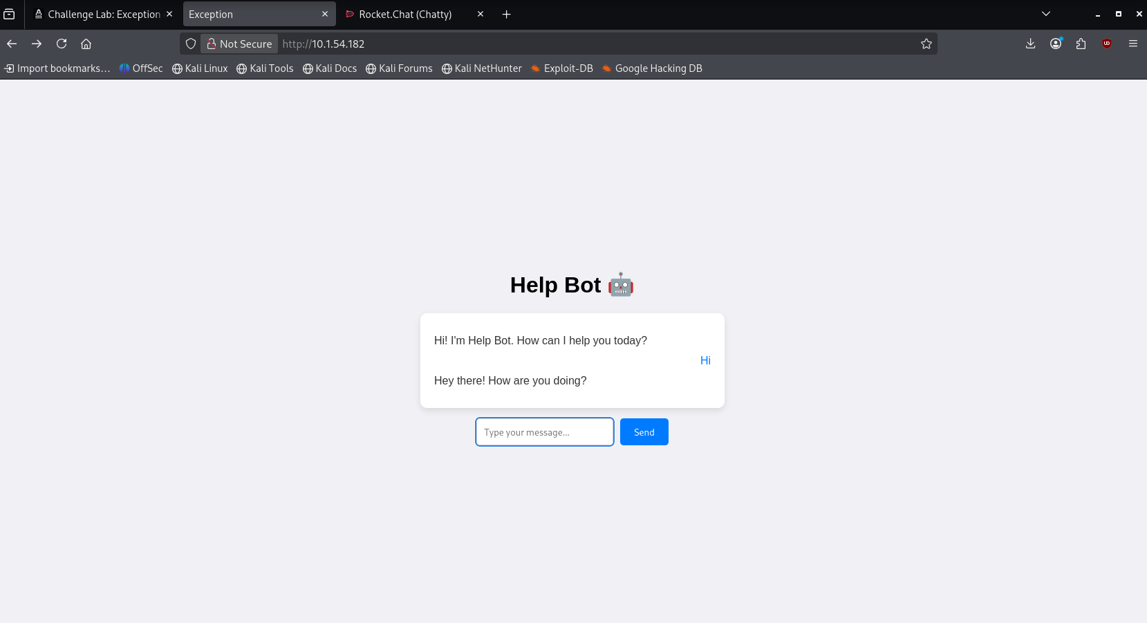 Interface HelpBot port 80