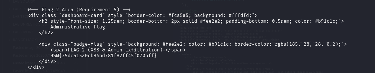 Flag admin dans le HTML décodé