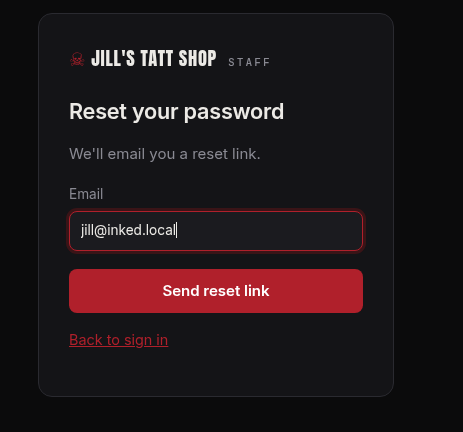 Requête de reset interceptée