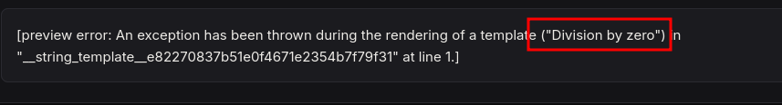 Erreur générée par le payload