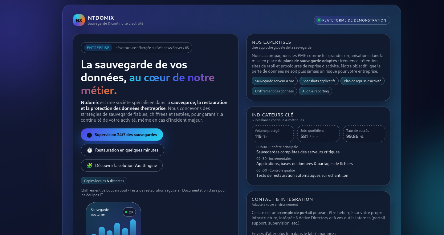 Page d'accueil Ntdomix