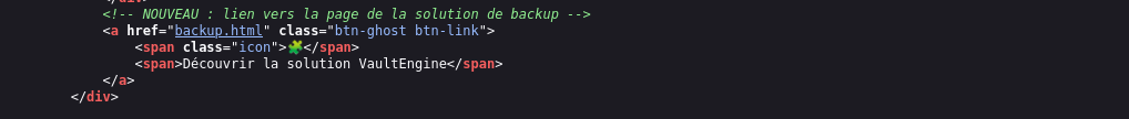 Code source révélant une seconde page