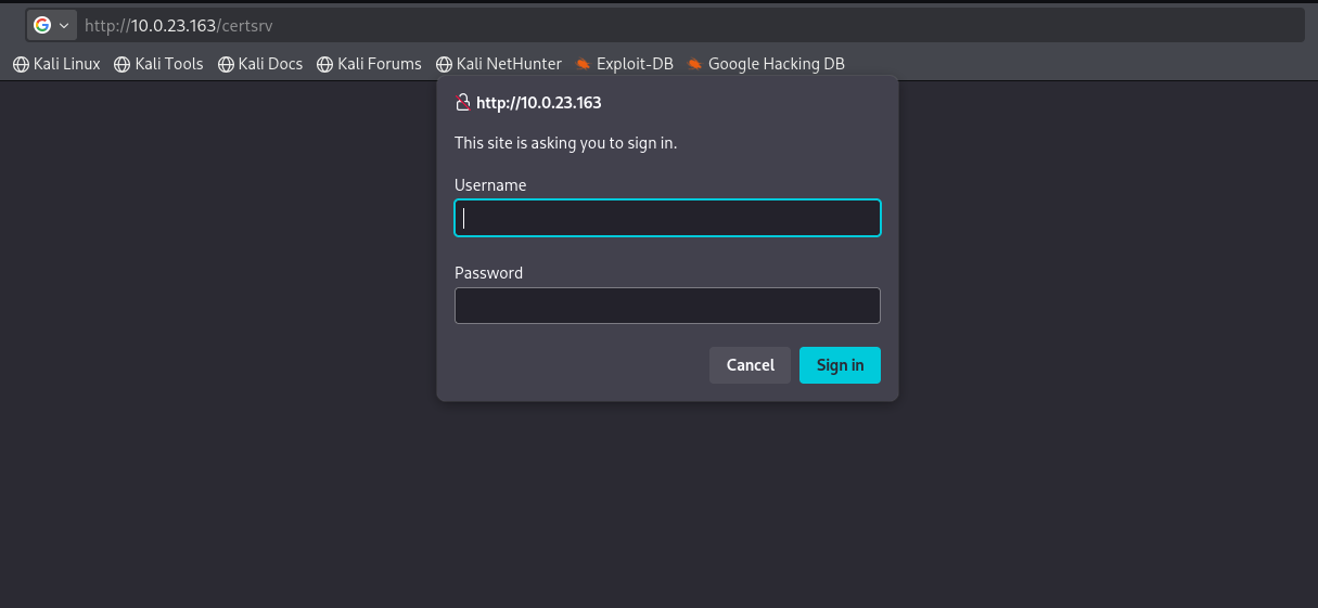 Interface Web Enrollment ADCS