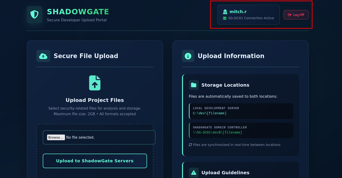Champ d'upload de fichiers du portail dev