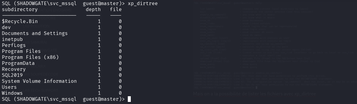 xp_dirtree fonctionnel